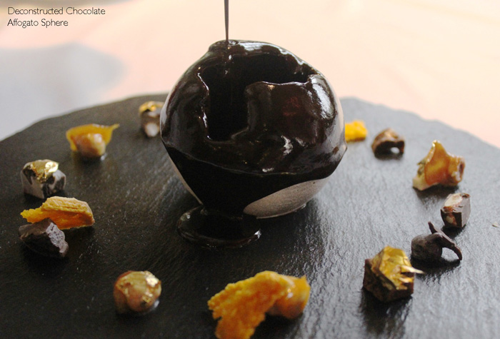 Deconstructed Chocolate Affogato Sphere