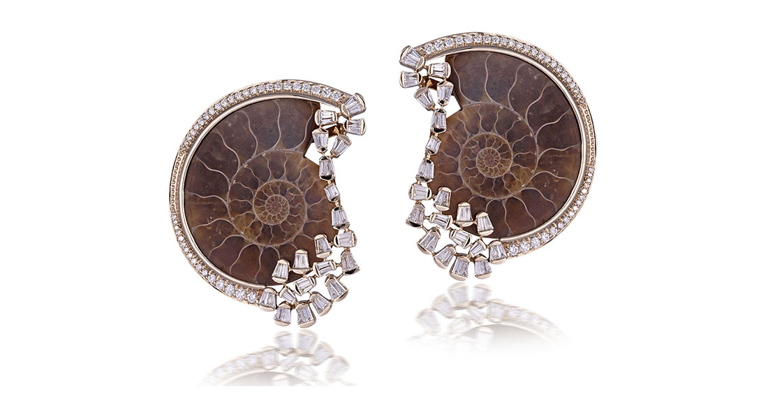 H Ajoomal Fossil earrings