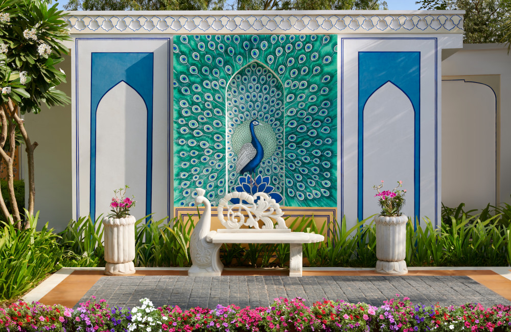 The Leela Palace Jaipur peacock pathways
