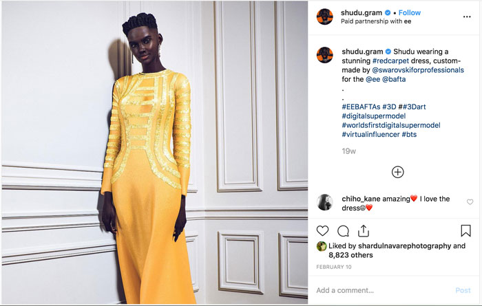 Shudu Gram Instagram Virtual Model Influencer