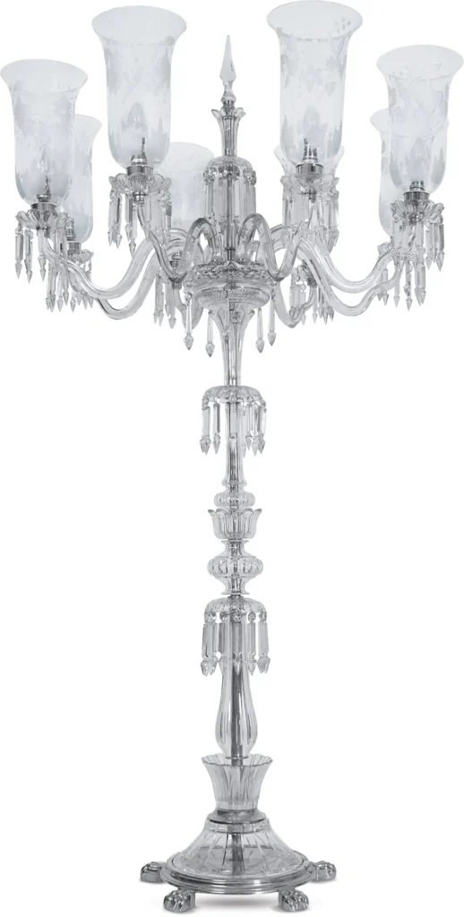 A Briliant Eight-Light Floor Chandelier By F C Osler