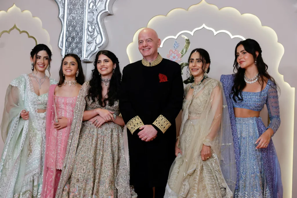 FIFA president and family at Ambani wedding