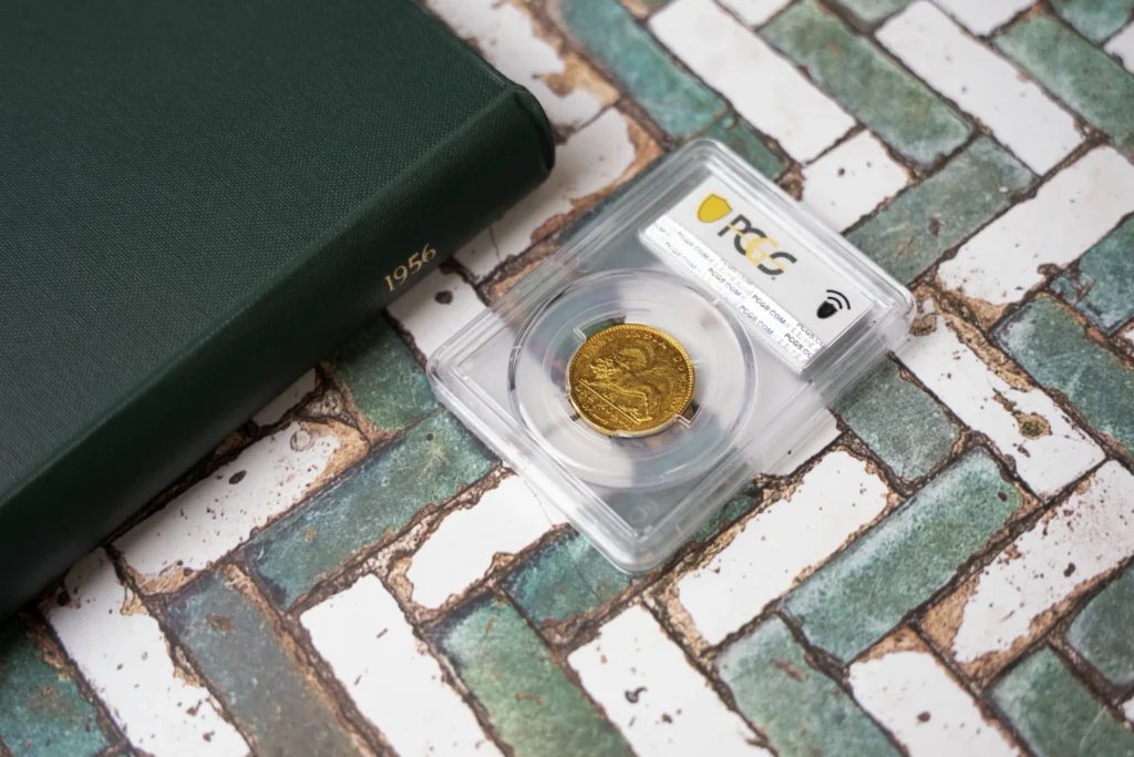 Gold mohur from East Indian Company for auction