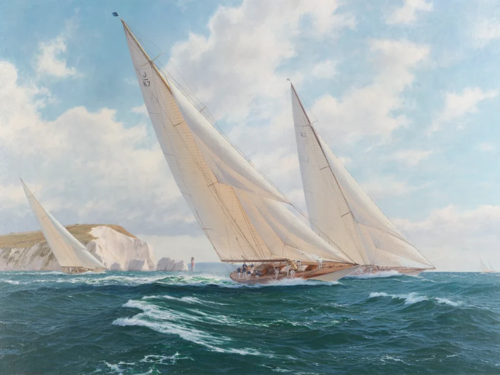 John Steven Dews Velsheda just ahead of Astra with Candida Trailing